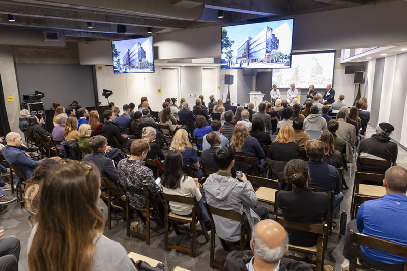 Investors gathered in the auditorium at Bakar BioEnginuity Hub for our climate tech investor forum December 5 2024