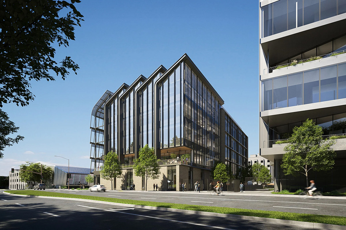 Bakar Labs for Energy and Materials: rendering as seen from Oxford St to the east